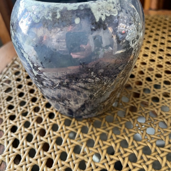 Arabia of Finland Vintage Glazed Blue Marbled Vase - Picture 2 of 8